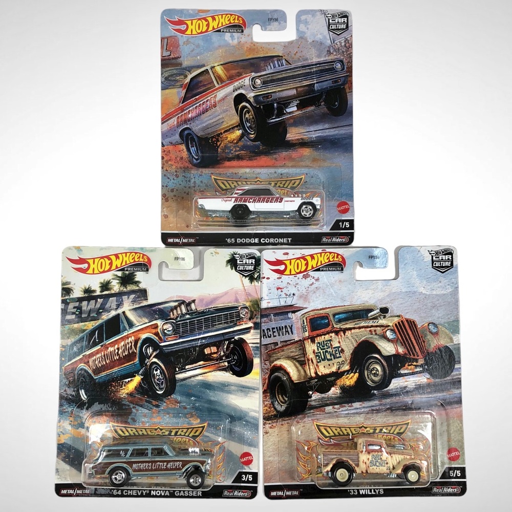 HOT WHEELS 2023 CAR CULTURE Drag Strip Demons SET OF 3